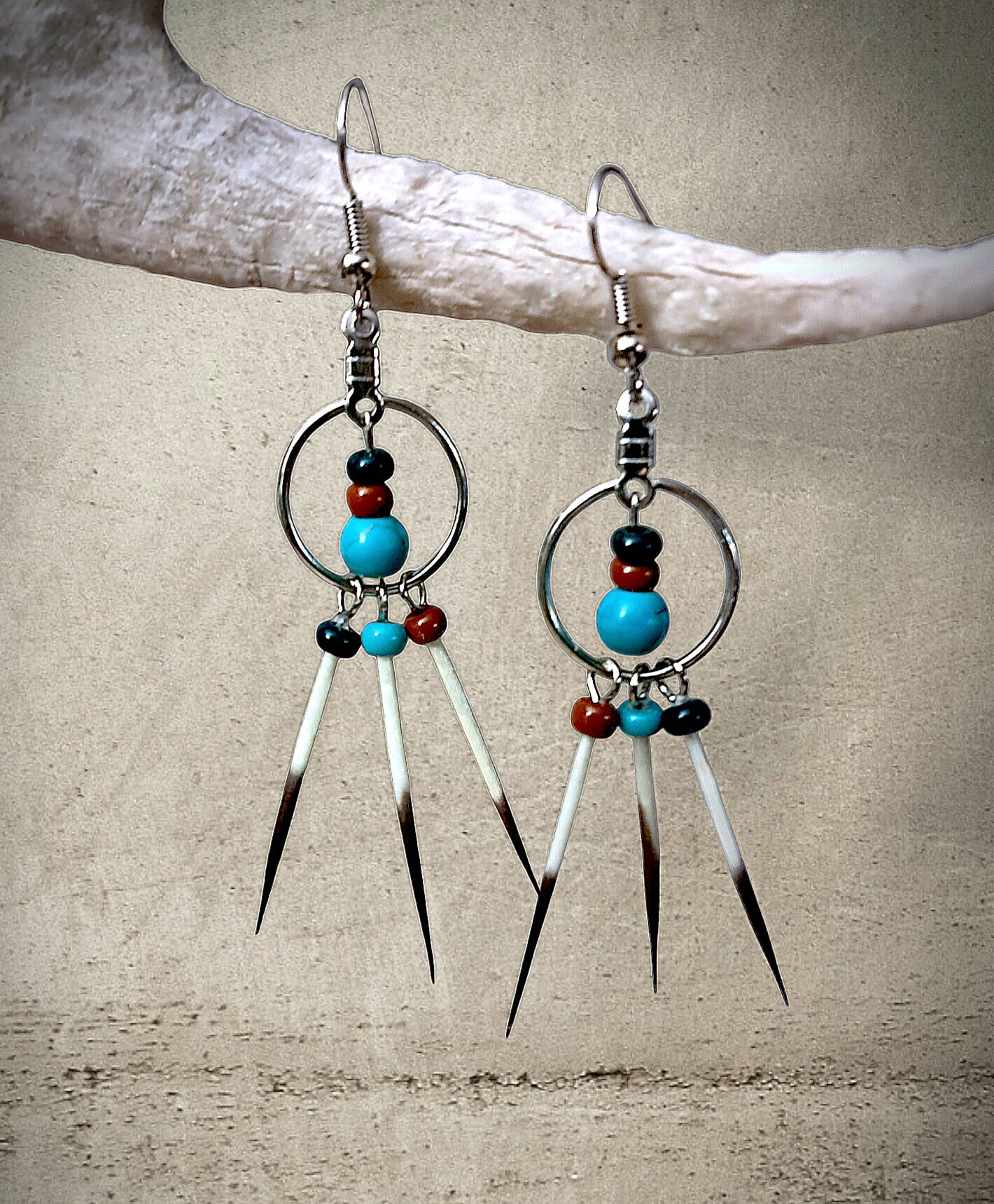 Beaded Quill Earrings