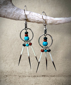 Beaded Quill Earrings