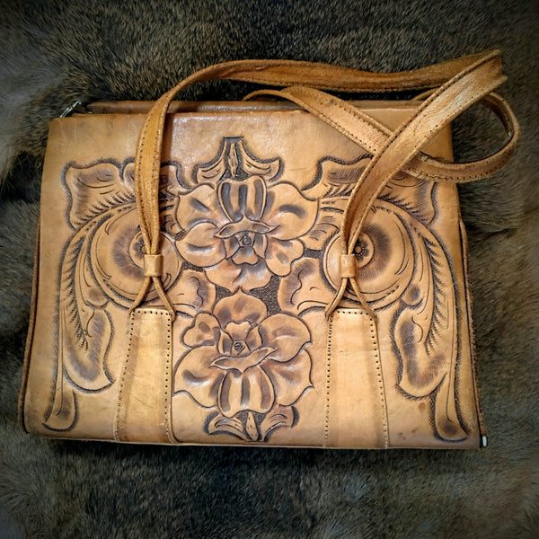 Vintage Hand-Tooled Leather Purse