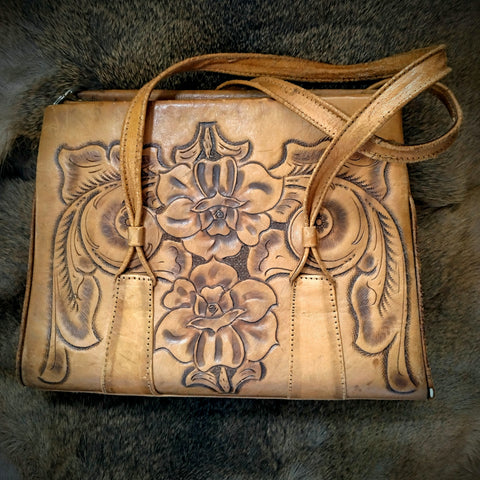 Vintage Hand-Tooled Leather Purse