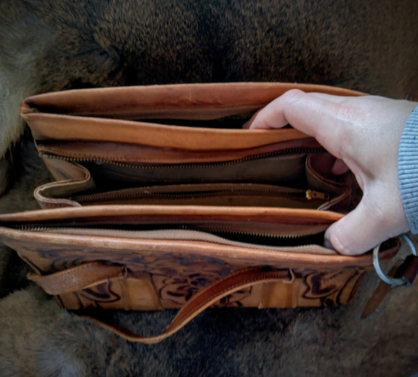 Vintage Hand-Tooled Leather Purse