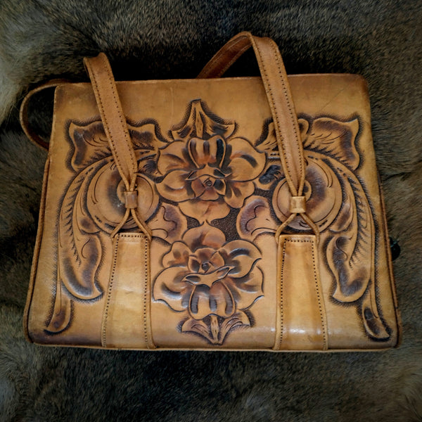 Vintage Hand-Tooled Leather Purse